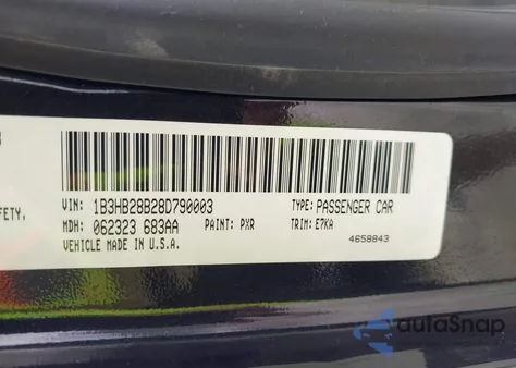 2008 Dodge Caliber Se from USA, damaged, VIN 1B3HB28B28D790003